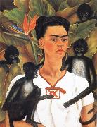Frida Kahlo Self-Portrait with Monkeys oil painting artist